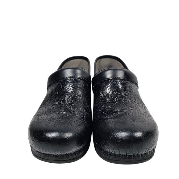 Dansko LT PRO Tooled Black Floral Professional Clog Leather EU 41 | US 10.5-11 - Picture 5 of 9